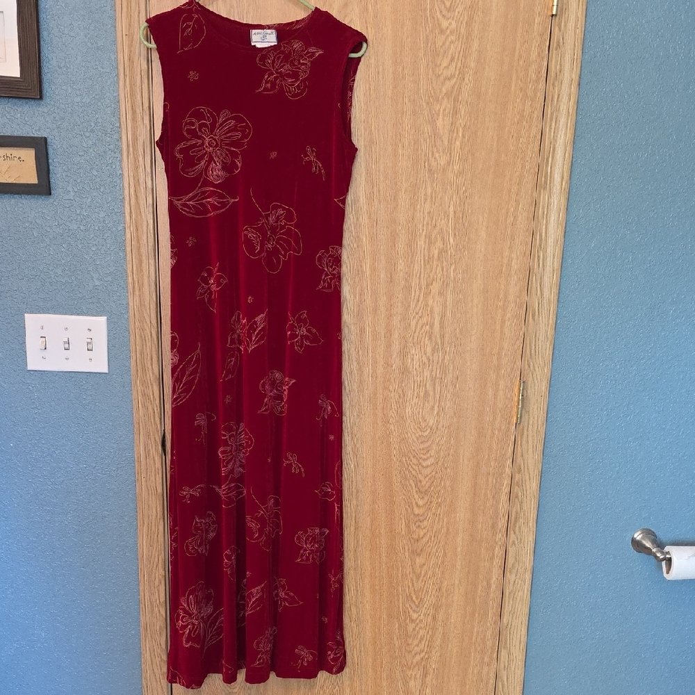 April Cornell Burgundy Floral Maxi Dress